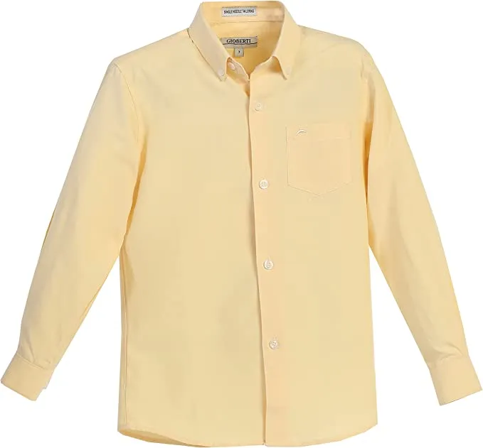 Boy's Oxford Long Sleeve Dress Shirt - Yellow