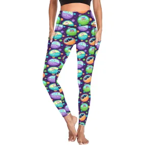 Button Collector Women's Athletic Leggings With Pockets