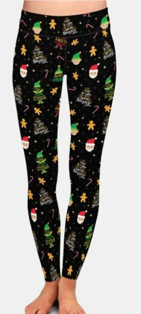 Christmas Elf Print Leggings