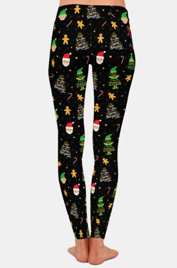 Christmas Elf Print Leggings