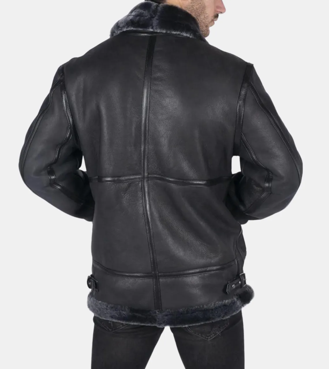 Ciel Men's Black Shearling Leather Jacket