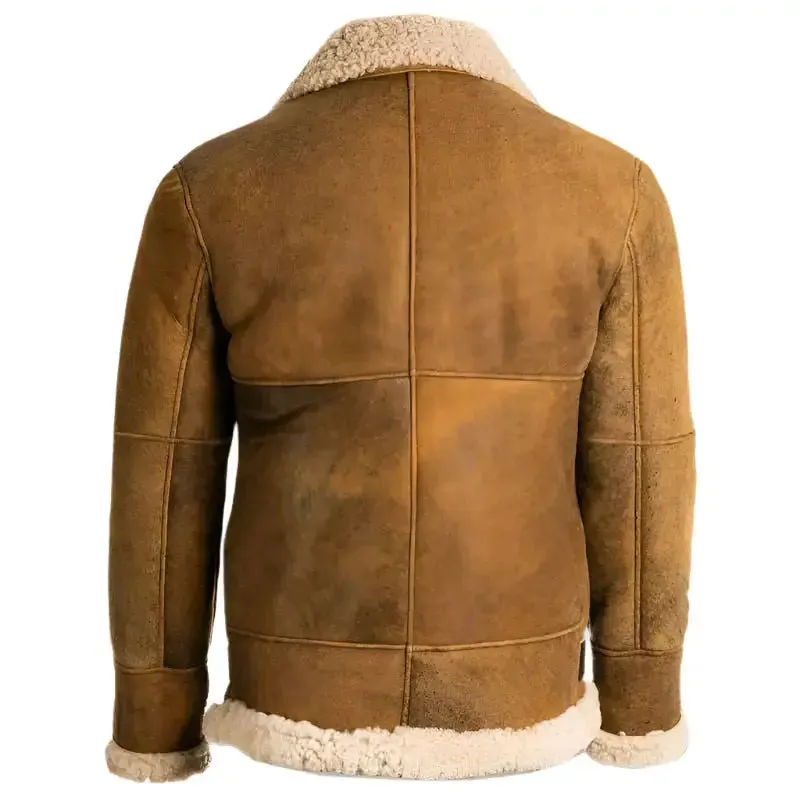 Classic Men's Brown B3 Shearling Leather Jacket – Warm & Timeless