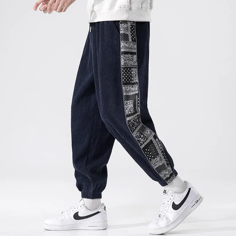 Corduroy Pants Paisley Stitch Pants