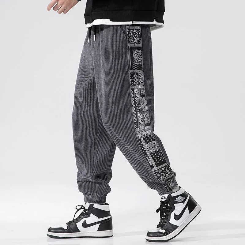 Corduroy Pants Paisley Stitch Pants