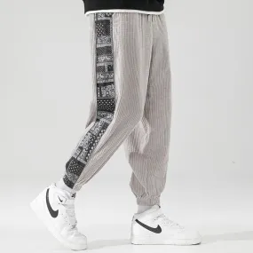 Corduroy Pants Paisley Stitch Pants