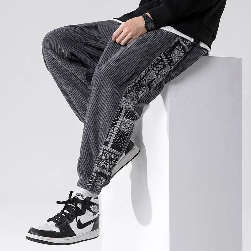 Corduroy Pants Paisley Stitch Pants