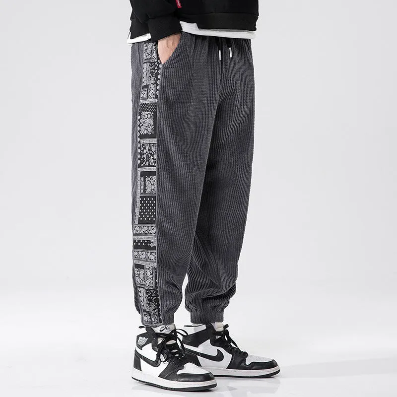 Corduroy Pants Paisley Stitch Pants