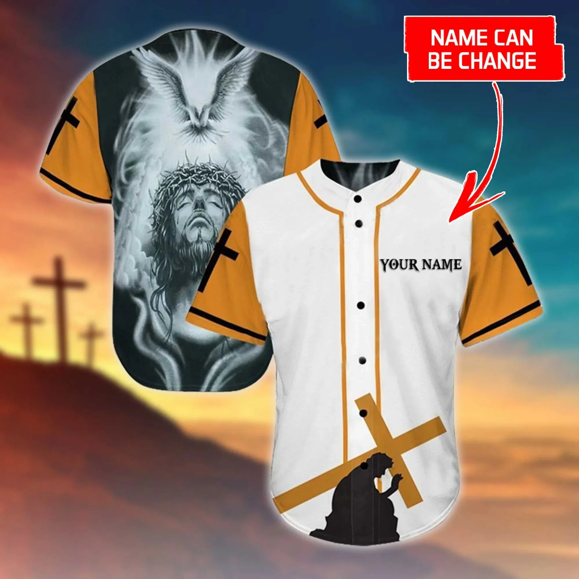Cross, God Baseball Jersey - Jesus Custom Printed 3D Baseball Jersey Shirt For Men Women