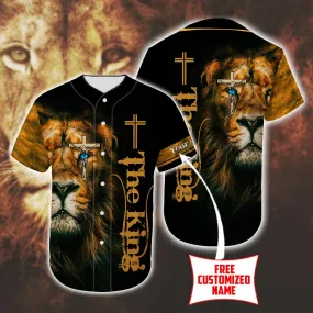 Cross, Lion Baseball Jersey - The King Custom Printed Baseball Jersey Shirt For Men Women