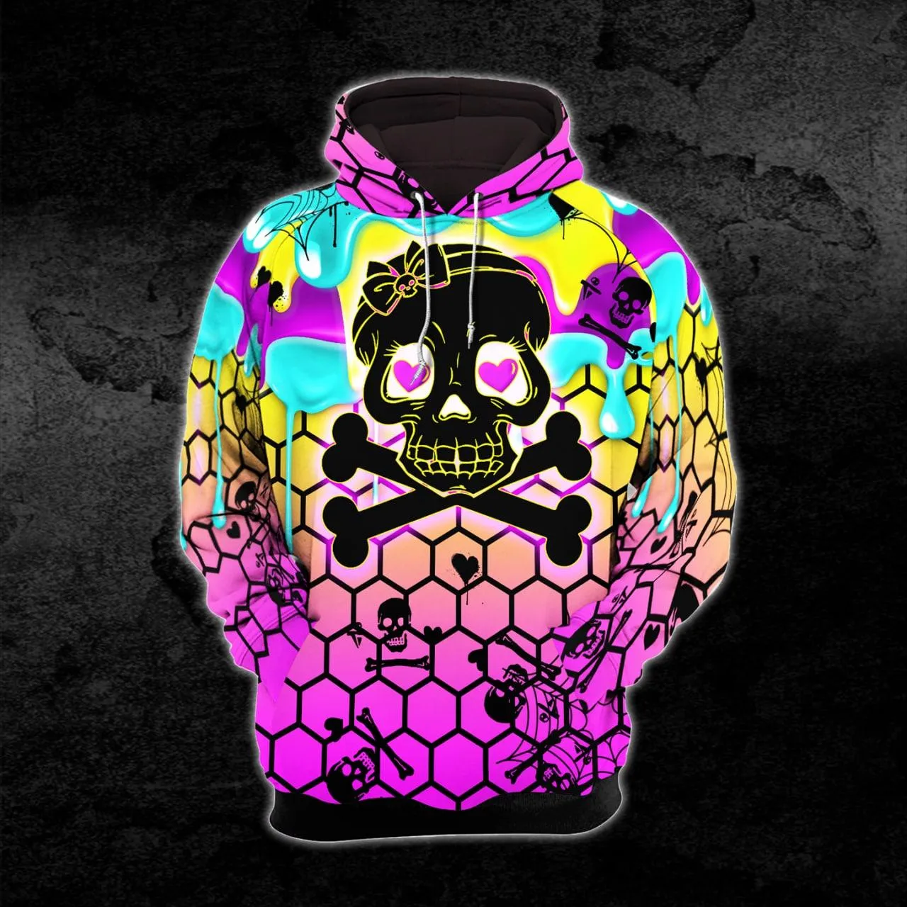 Cute Rainbow Skull Crossbone Combo Hoodie and Leggings