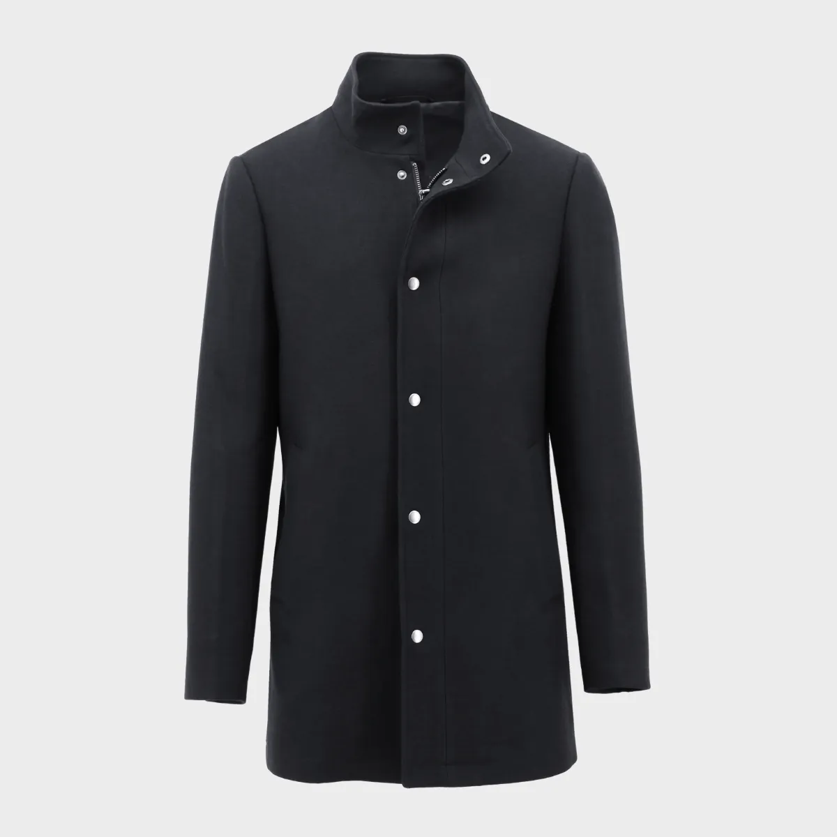 Daniel Hechter Mens Messina Coat in Black Pure Wool