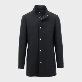 Daniel Hechter Mens Messina Coat in Black Pure Wool