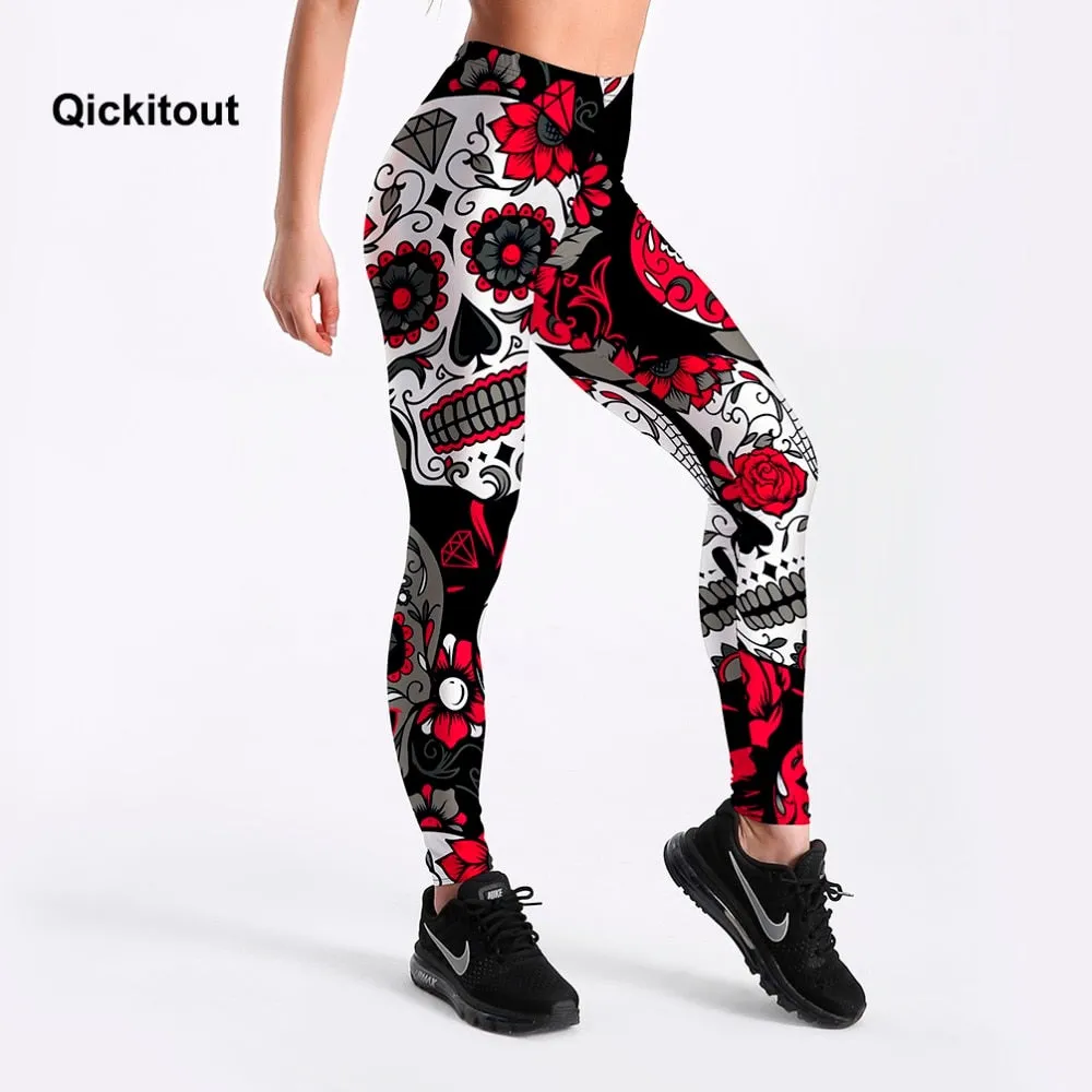 Digital Print Pants Trousers Stretch Fitness Leggings Plus Size