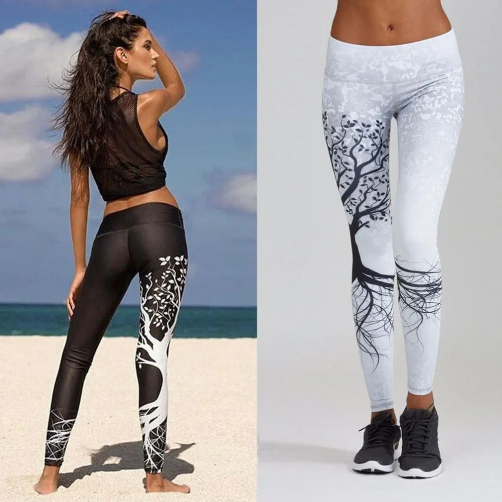 Digital Print Pants Trousers Stretch Fitness Leggings Plus Size