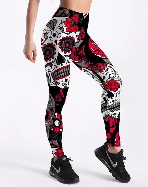 Digital Print Pants Trousers Stretch Fitness Leggings Plus Size