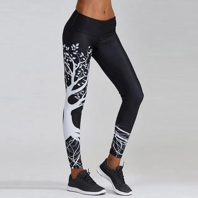 Digital Print Pants Trousers Stretch Fitness Leggings Plus Size