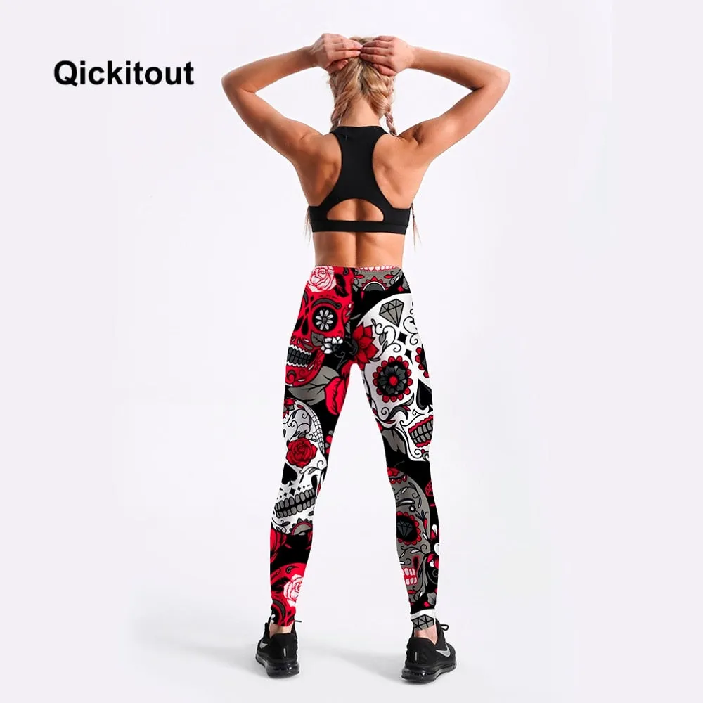 Digital Print Pants Trousers Stretch Fitness Leggings Plus Size