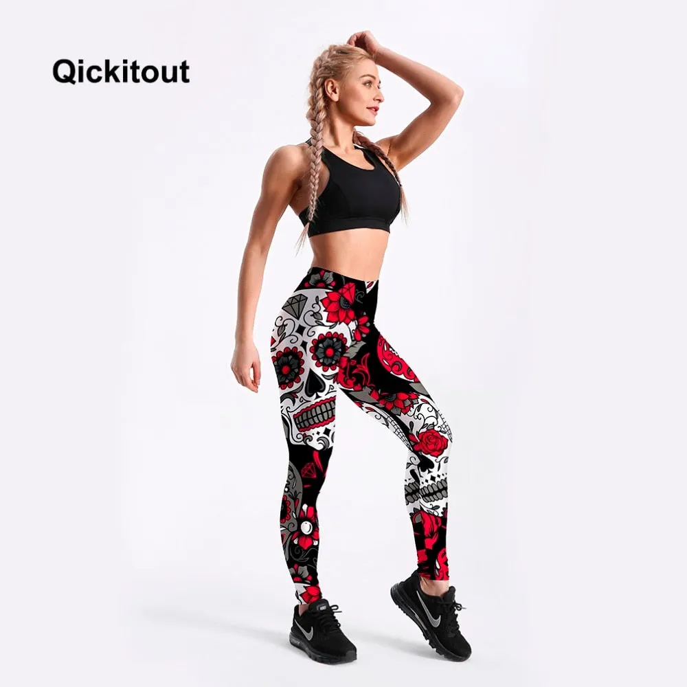 Digital Print Pants Trousers Stretch Fitness Leggings Plus Size