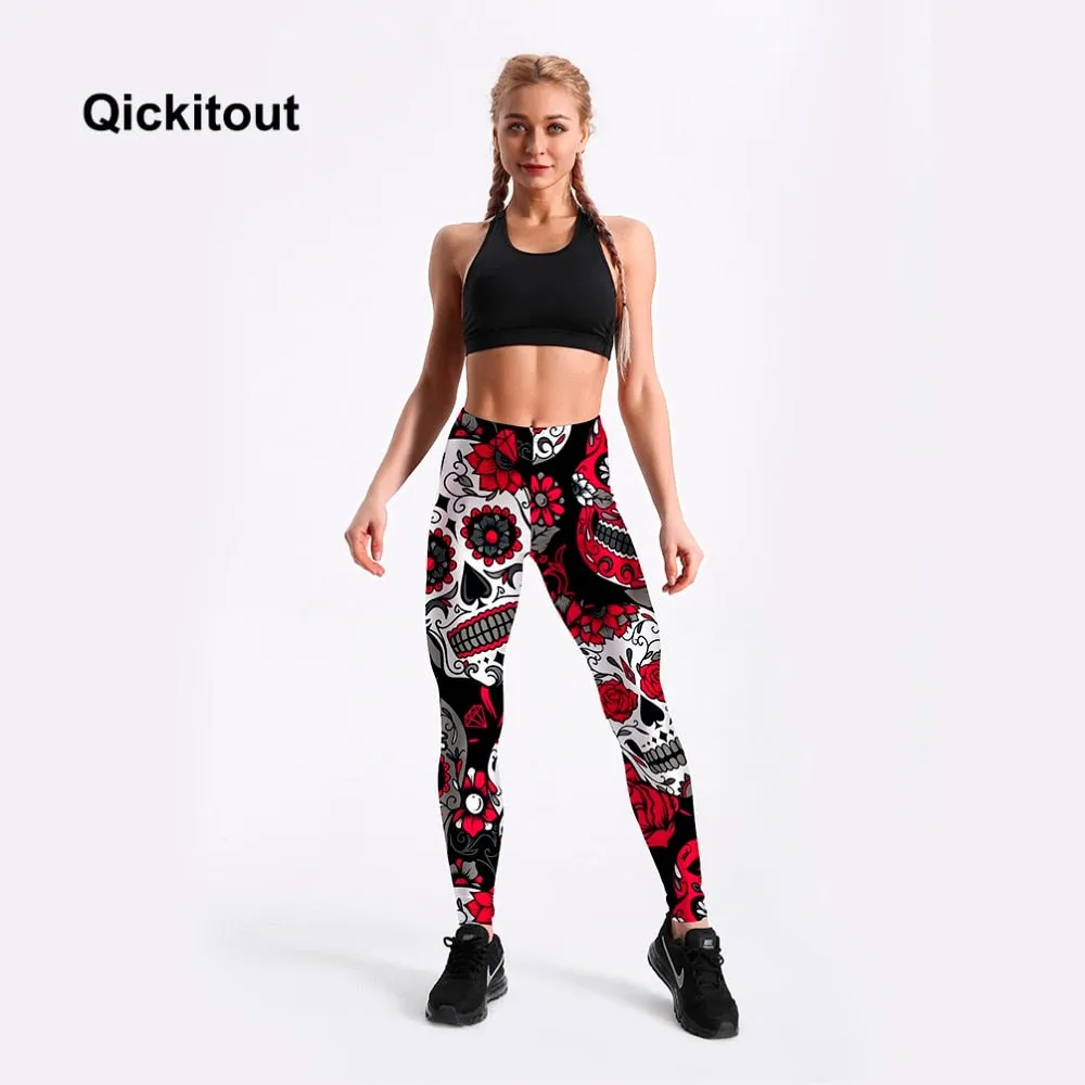 Digital Print Pants Trousers Stretch Fitness Leggings Plus Size