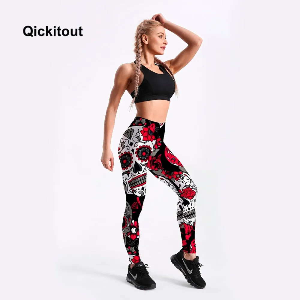 Digital Print Pants Trousers Stretch Fitness Leggings Plus Size