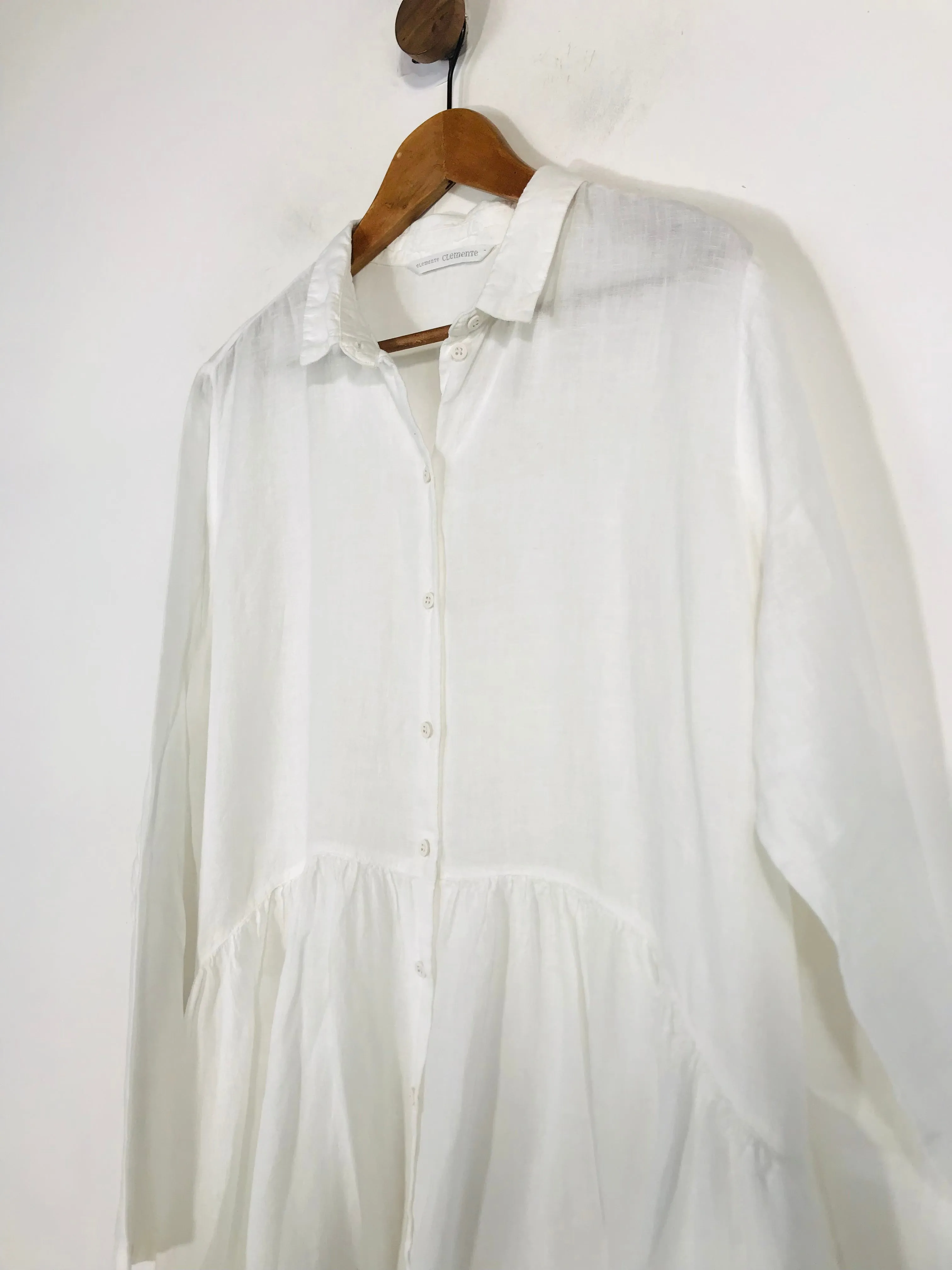 Elemente Clemente Women's Linen Shirt Dress | 4 UK16-18 | White
