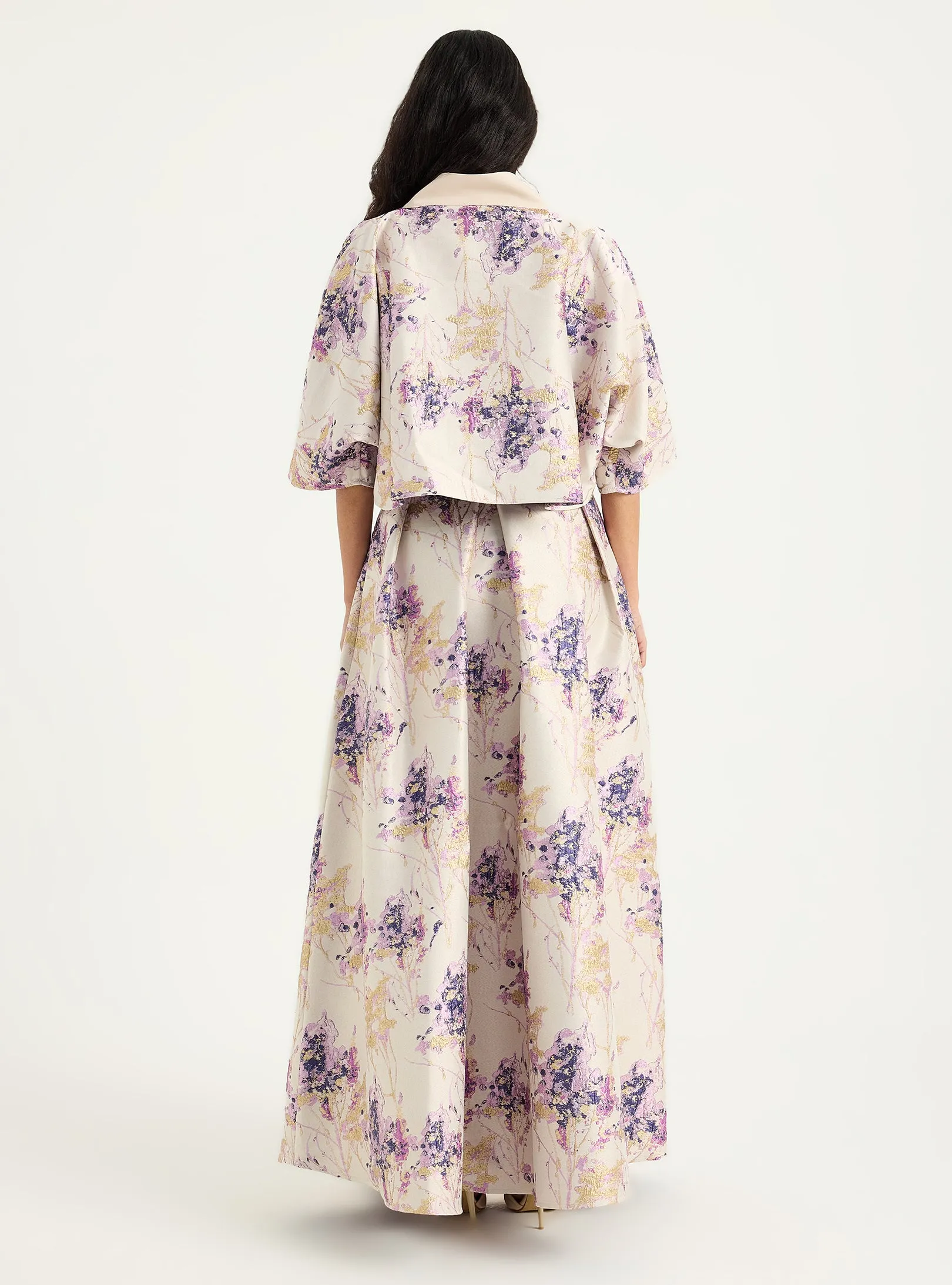 Floral Jacquard Jacket & Skirt Set