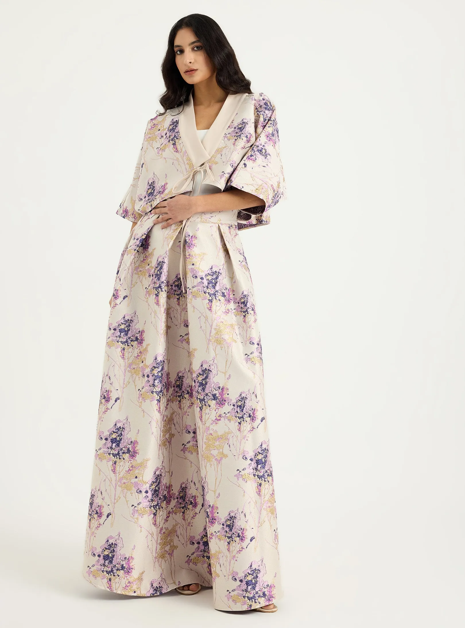 Floral Jacquard Jacket & Skirt Set