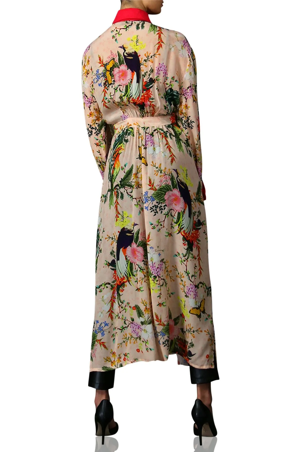 Floral Print Midi Shirt Dress