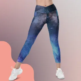 Galaxy Printed Leggings with Pockets, lioness-love