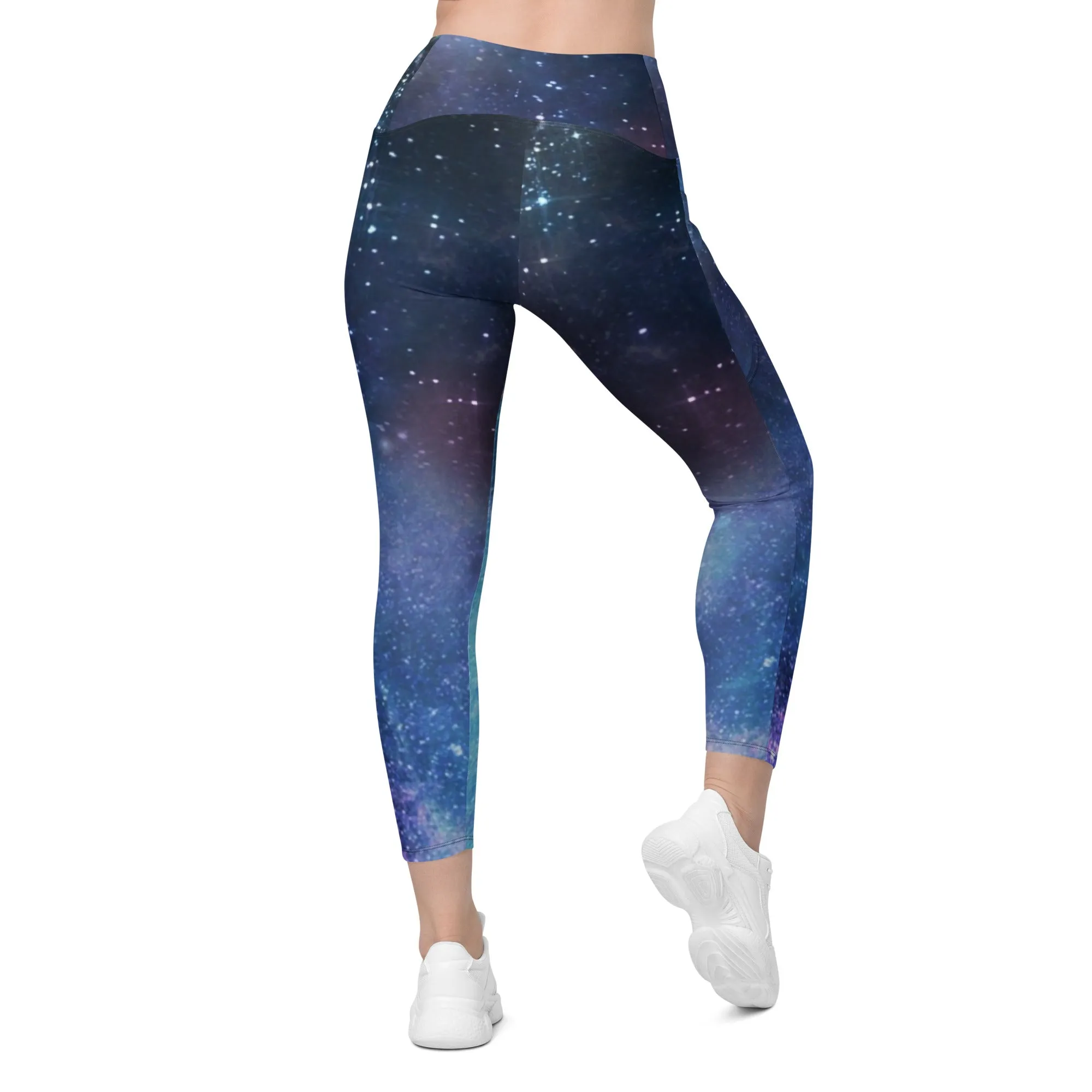 Galaxy Printed Leggings with Pockets, lioness-love
