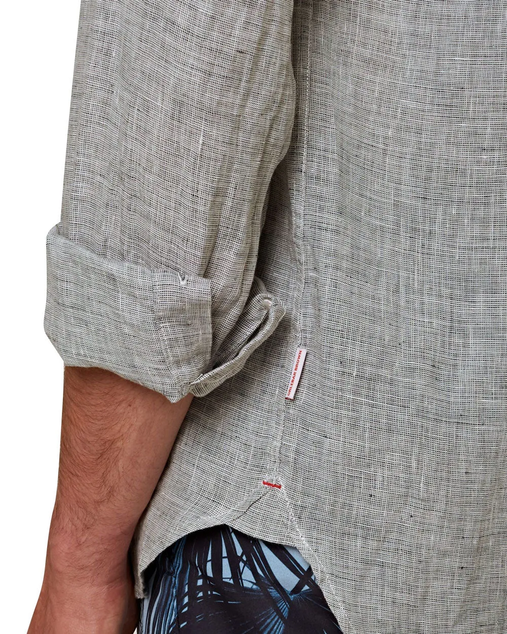 Giles Linen Tailored Fit Shirt in Storm Grey