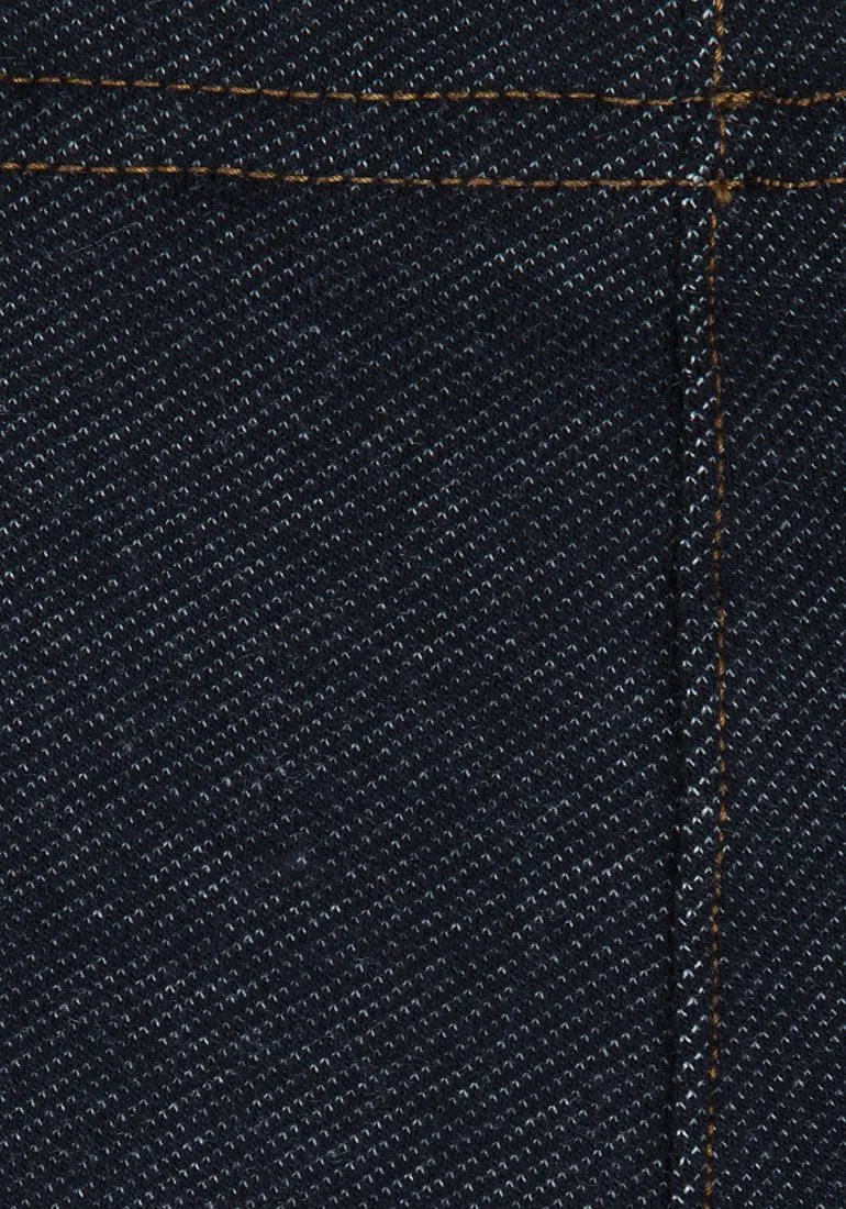 Girls Blue Denim Effect Contrast Stitch Full Length Leggings