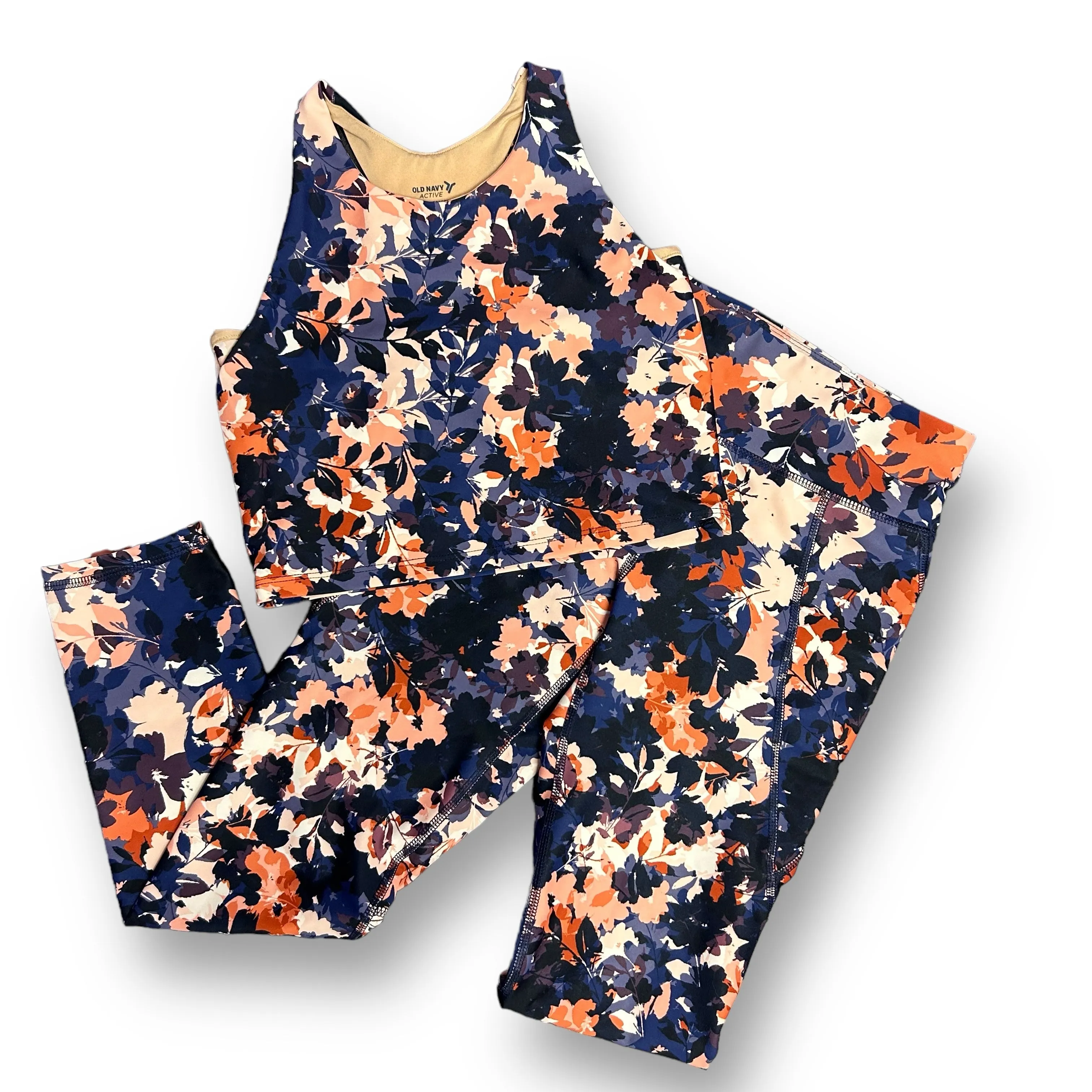 Girls Old Navy Size 10/11 Go-Dry High Rise Leggings & Athletic Top Outfit