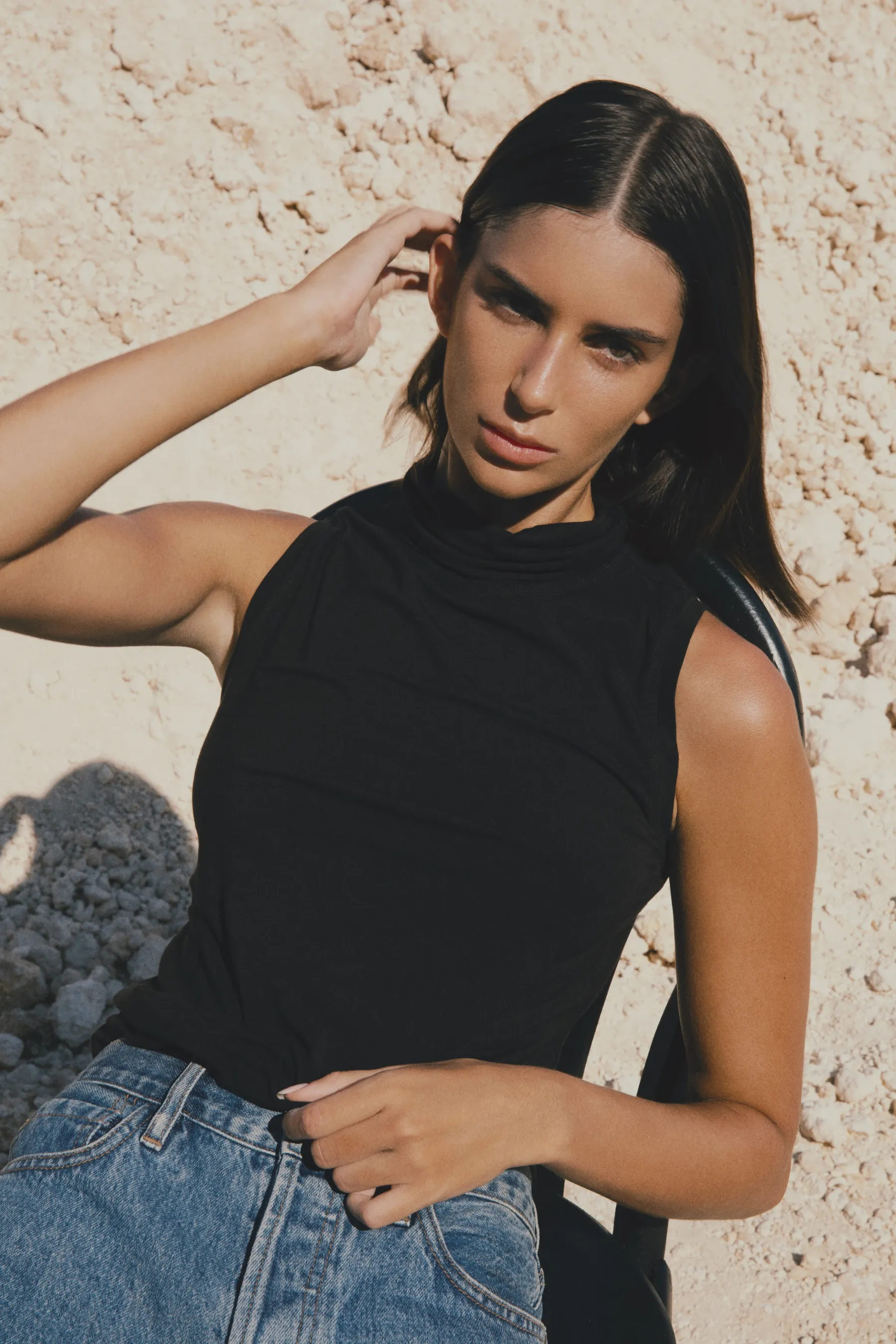Gracie Sleeveless Turtleneck Top