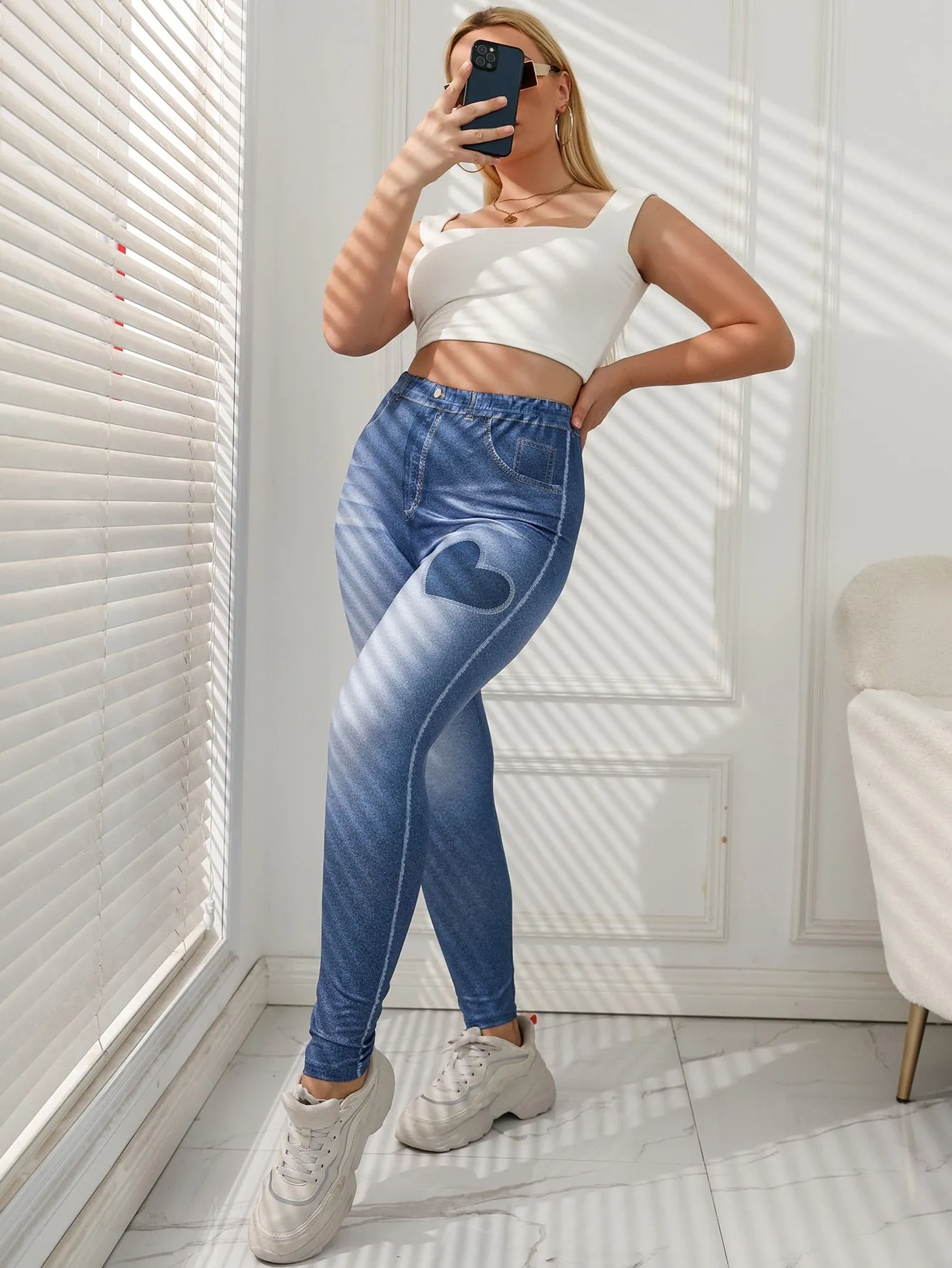 Heart Long Plus Size Leggings