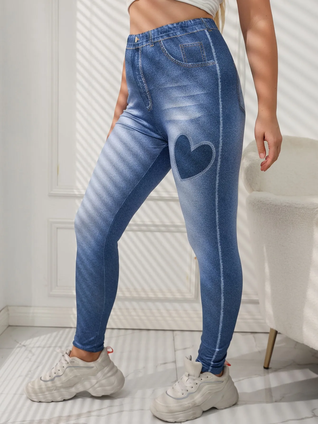 Heart Long Plus Size Leggings