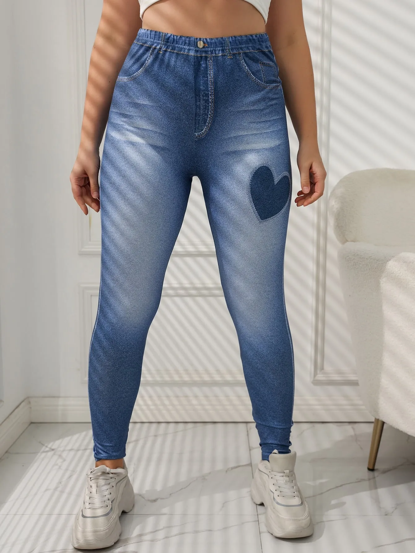 Heart Long Plus Size Leggings