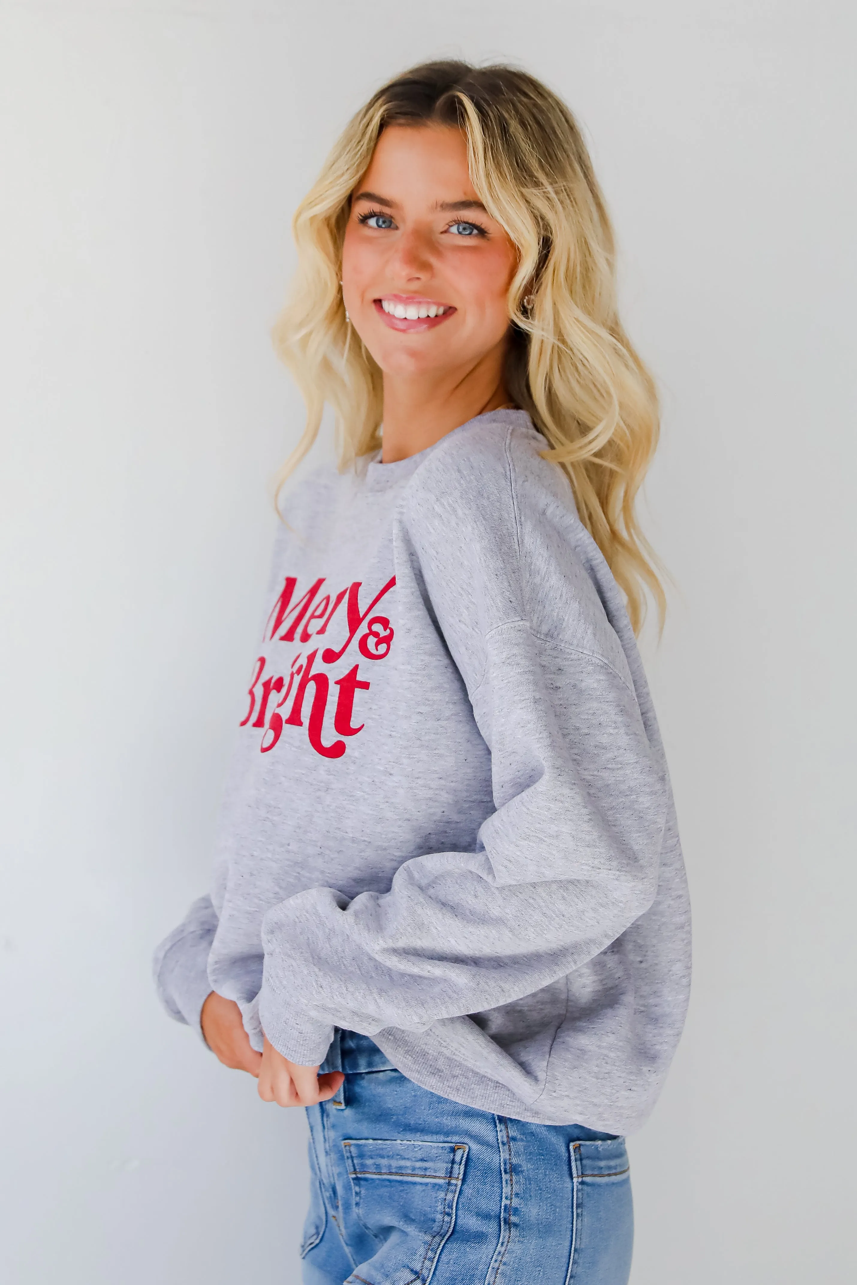 Heather Grey Merry & Bright Sweatshirt