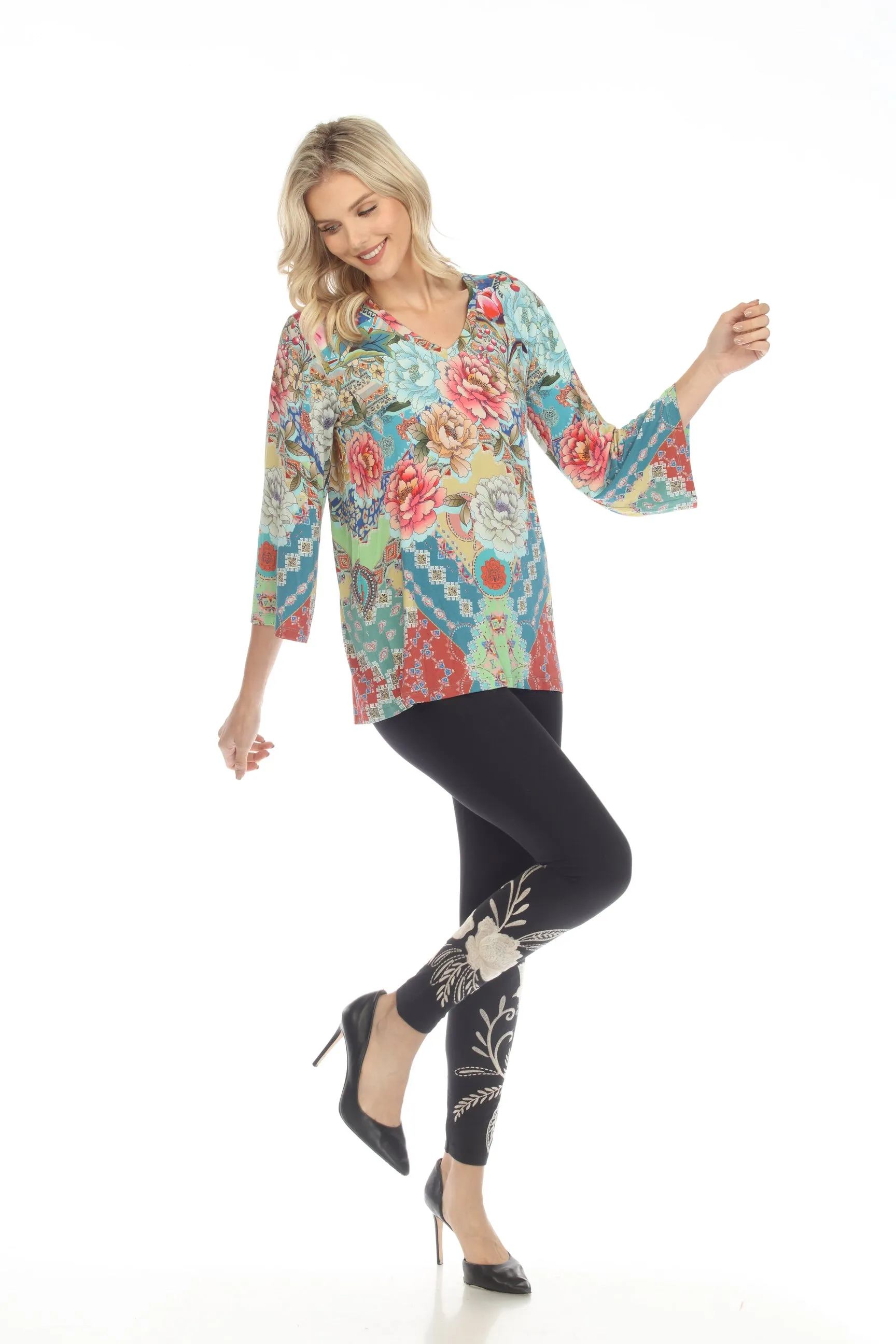 Johnny Was JWLA Frankie Embroidered Pull On Leggings Boho Chic J66423