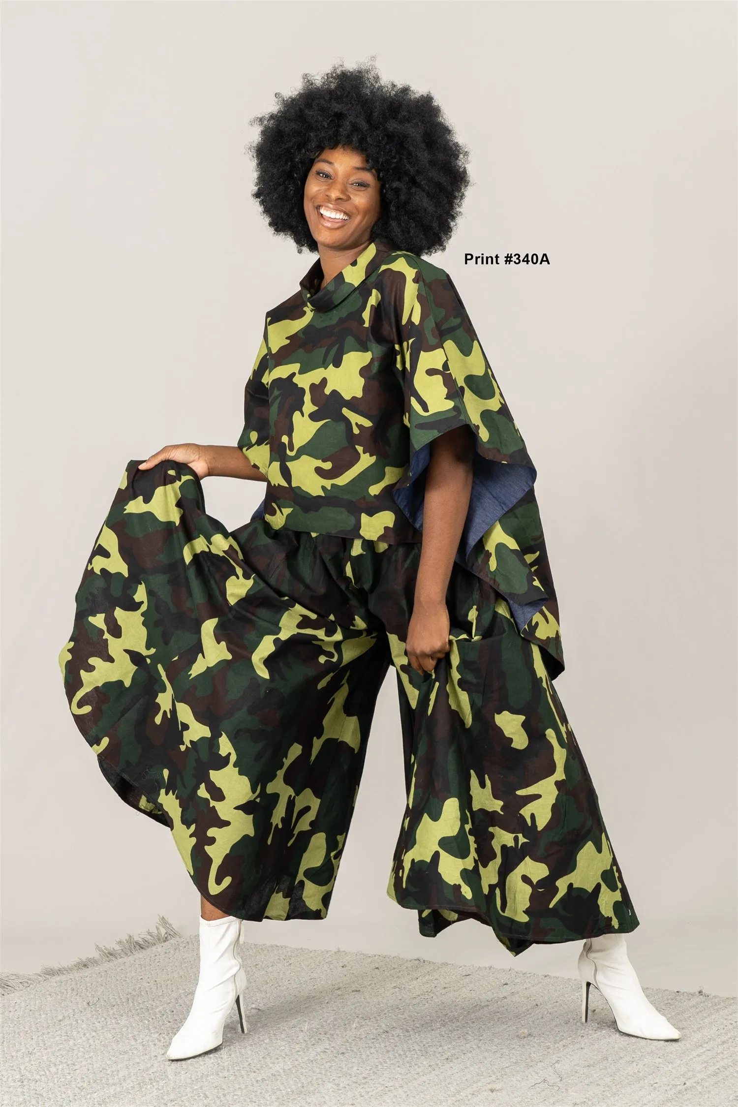 KaraChic 701NP Authentic African Print Wide Leg Pant