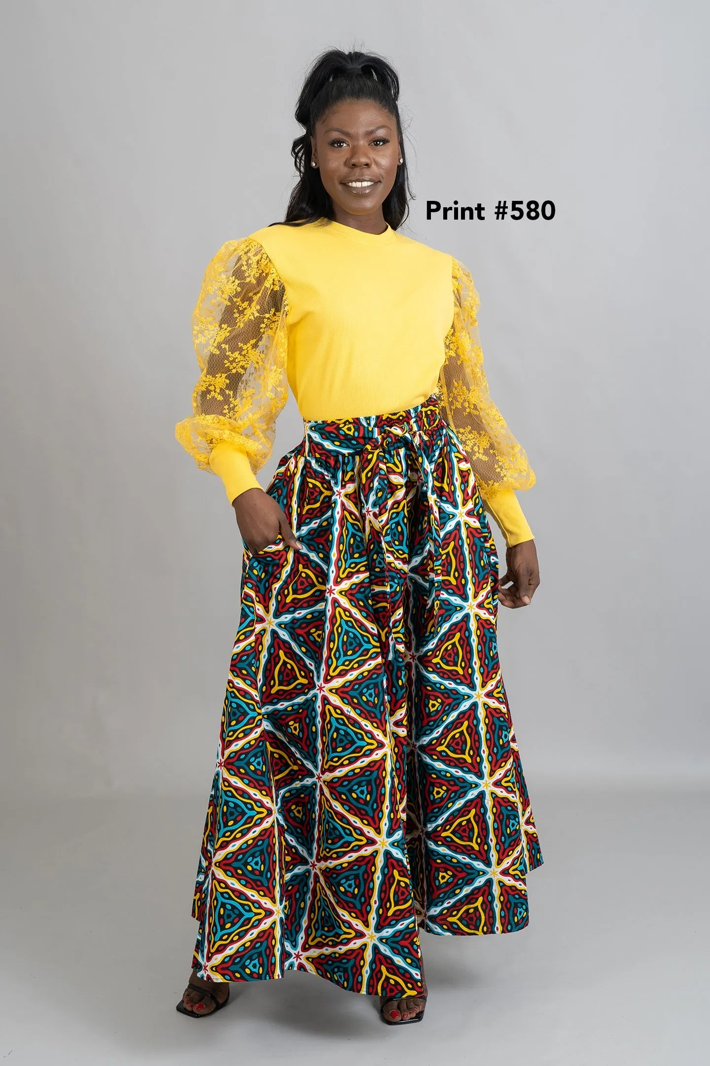 KaraChic 701NP Authentic African Print Wide Leg Pant