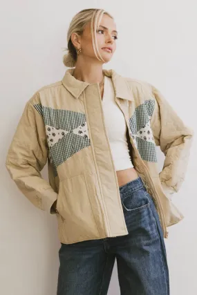 Karlie Quilted Jacket in Khaki - FINAL SALE