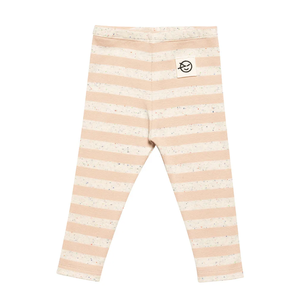 Legging Stripe Pink Cabbage White