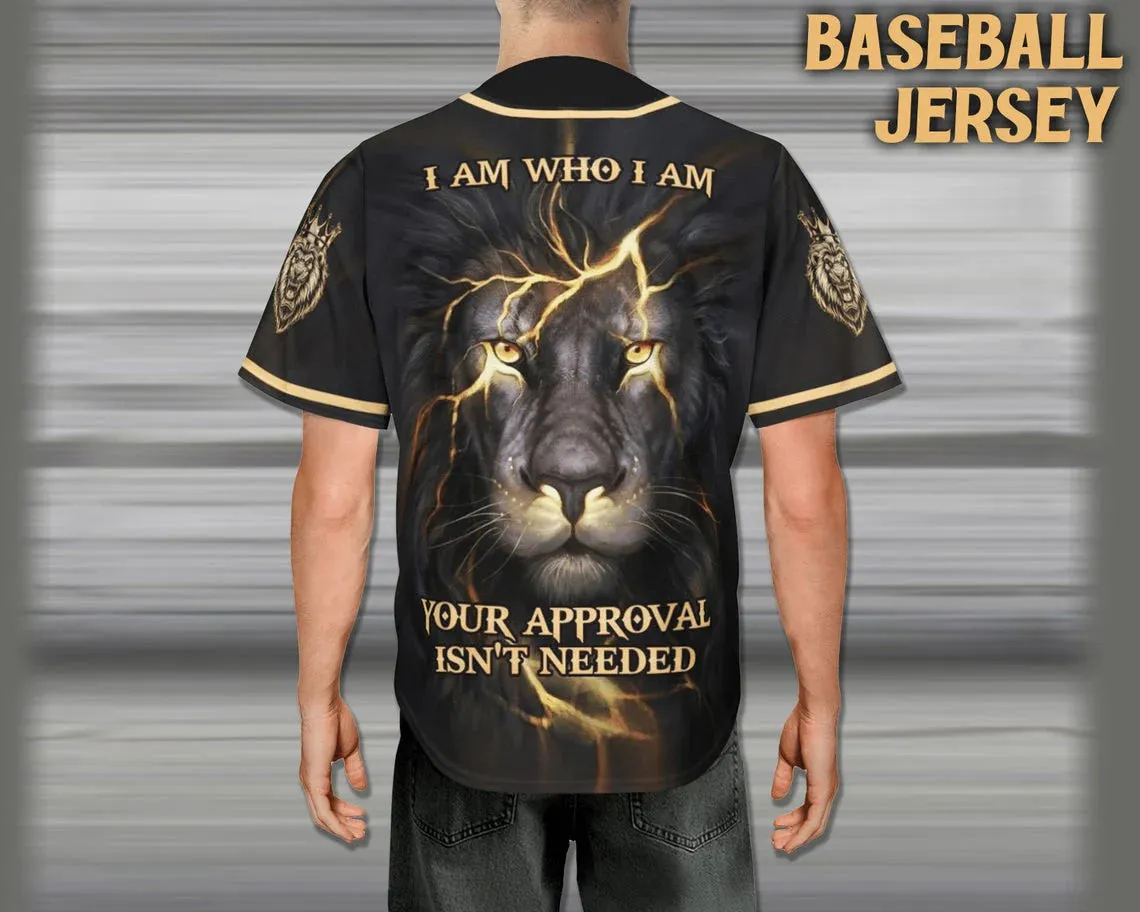 Lion Baseball Jersey - Who I Am Custom Printed 3D Baseball Jersey Shirt For Men and Women