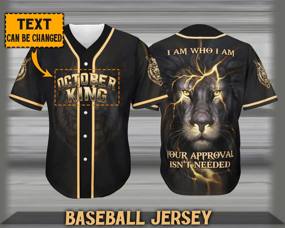 Lion Baseball Jersey - Who I Am Custom Printed 3D Baseball Jersey Shirt For Men and Women