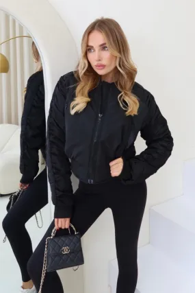 Madison black cropped bomber jacket