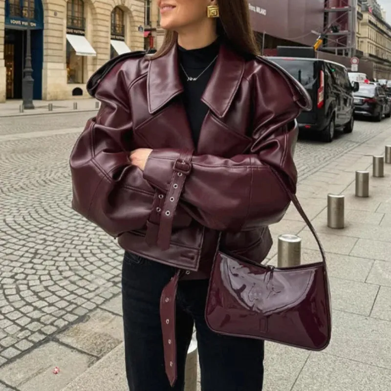 MatteCrimson Lace Coat