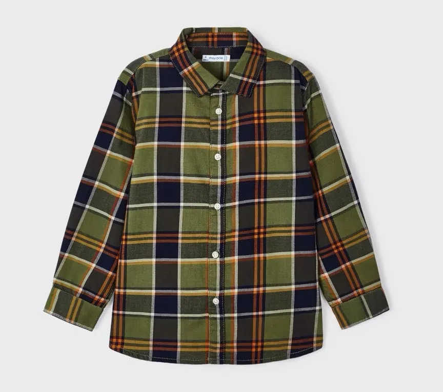 Mayoral Boys Checked Shirt 4109 Green Check