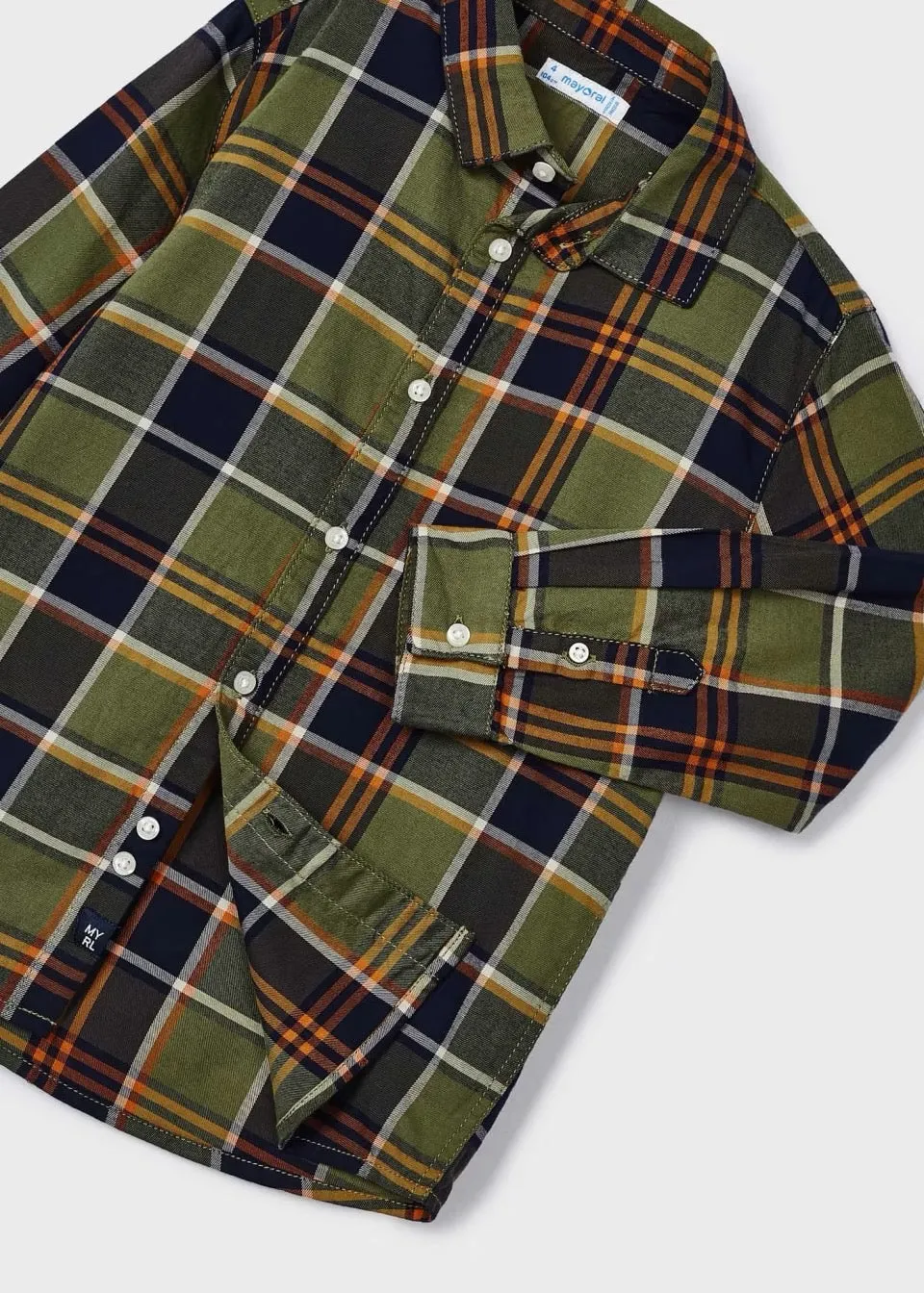 Mayoral Boys Checked Shirt 4109 Green Check