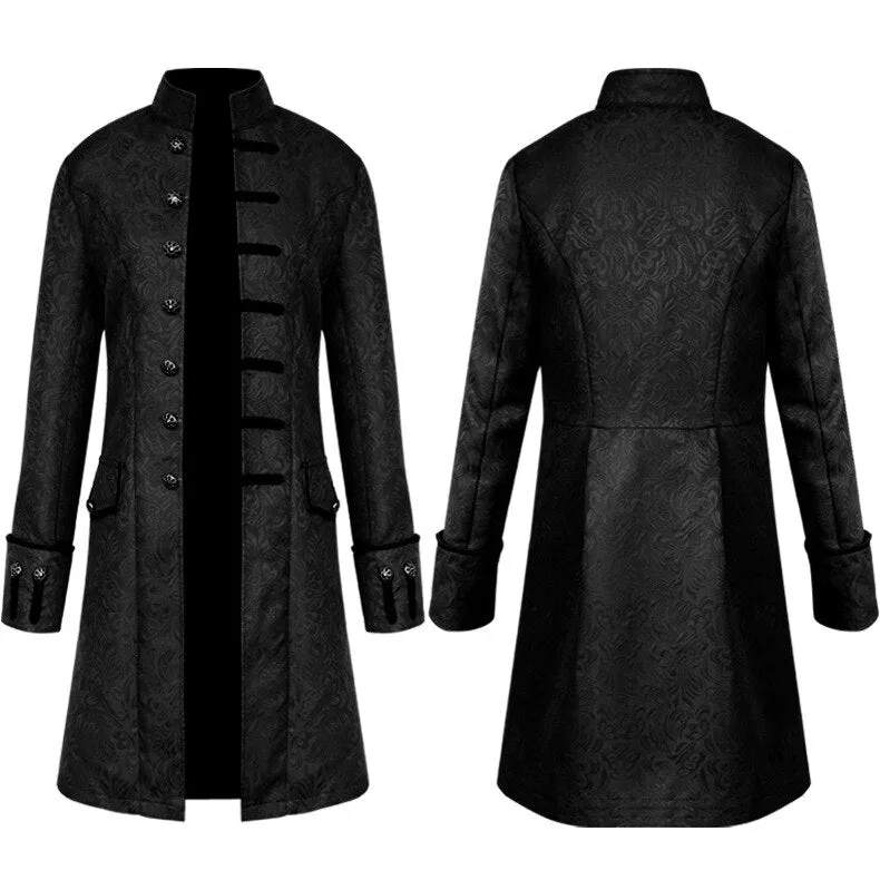 Men Medieval Turtleneck Battle Vintage Cosplay Coat Jackets